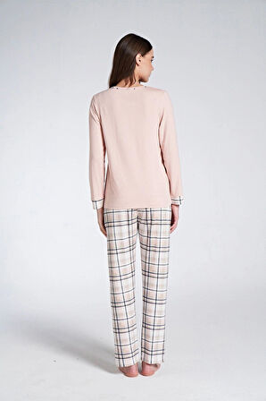 Gd Goldoremi 1732 Don't Quıt Kadın Ekoseli Uzun Kollu Pijama Takım