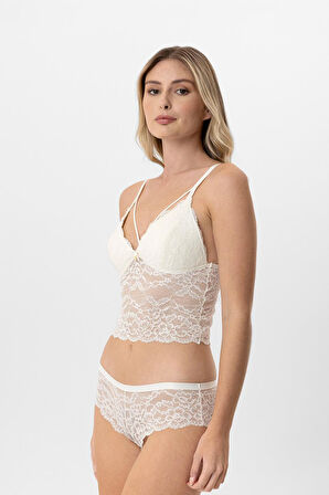 Pierre Cardin Lingerie Kadın Balensiz Dantelli Pedli Sütyen Takımı