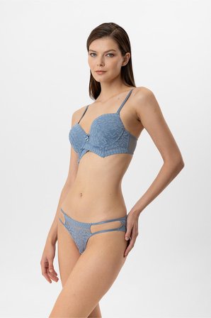 Pierre Cardin Lingerie Kadın Milan Push Up  Dantelli Sütyen Tanga Takım