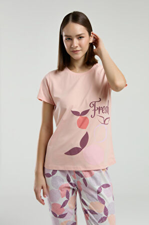 Roly Poly Kadın Fresh Desenli Kısa Kol Pijama Takım