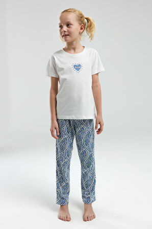 Arnetta 3305 Kız Çocuk Dream Shine Bisiklet Yaka Kısa Kollu Pijama Takım