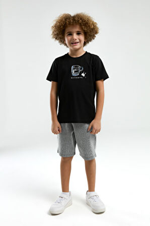 Arnetta 3320 Erkek Çocuk Bisiklet Yaka Kısa Kollu Şortlu Pijama Takım