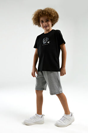 Arnetta 3320 Garson Erkek Çocuk Bisiklet Yaka Kısa Kollu Şortlu Pijama Takım