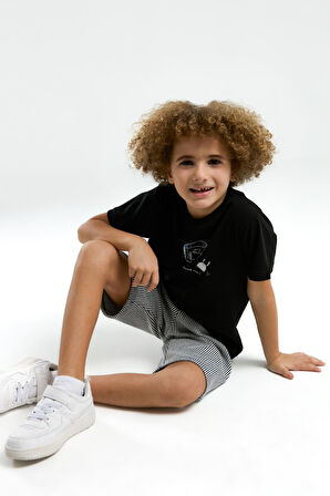 Arnetta 3320 Garson Erkek Çocuk Bisiklet Yaka Kısa Kollu Şortlu Pijama Takım