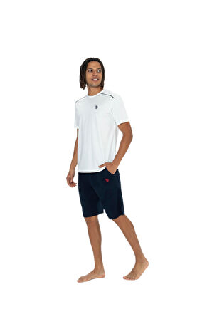 U.S. Polo Assn. 18905 Erkek Bisiklet Yaka Kısa Kol Şortlu 3'lü Pijama Takım