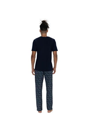 U.S. Polo Assn. 18903 Erkek Bisiklet Yaka Kısa Kol 3'lü Şortlu-Uzun Pijama Takım