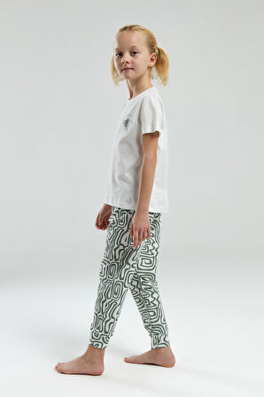 Arnetta 3303 Kız Çocuk Desenli Bisiklet Yaka Şortlu Kısa Kol Pijama Takım