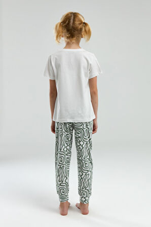 Arnetta 3303 Kız Çocuk Desenli Bisiklet Yaka Şortlu Kısa Kol Pijama Takım