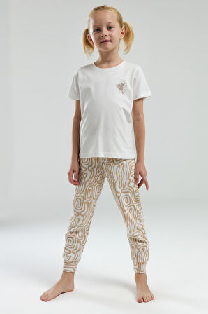 Arnetta 3303 Garson Kız Çocuk Desenli Bisiklet Yaka Şortlu Kısa Kol Pijama Takım