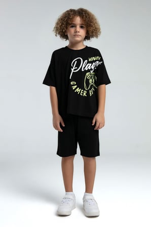 Roly Poly Gamer Boy Garson Erkek Çocuk Kısa Kol Regular Bermuda Şortlu Pijama Takım