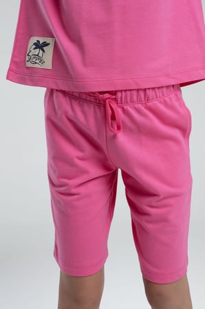 Roly Poly Premium Kız Çocuk %100 Pamuklu Regular Rahat Kesim Kısa Kollu Bermuda Şortlu Pijama Takım