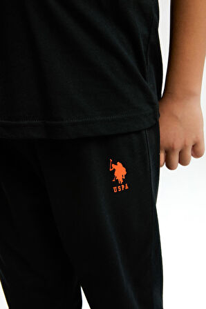 U.S. Polo Assn. Garson Erkek Çocuk Siyah Kısa Kol Paça Lastikli Pijama Takım