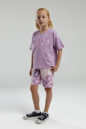 U.S. Polo Assn Garson Kız Çocuk Kısa Kollu Şortlu Bermuda Pijama Takım