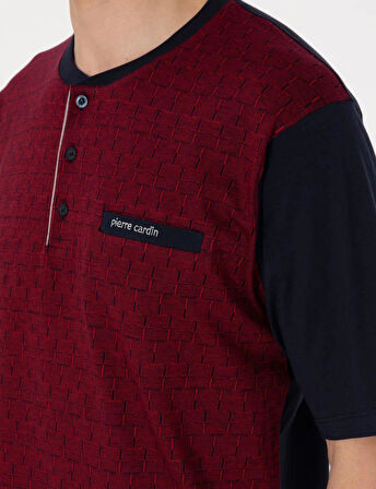 Pierre Cardin Erkek Kısa Kol 3'lü Şortlu Jakarlı Pijama Takım Kutulu Damat Çeyiz Set