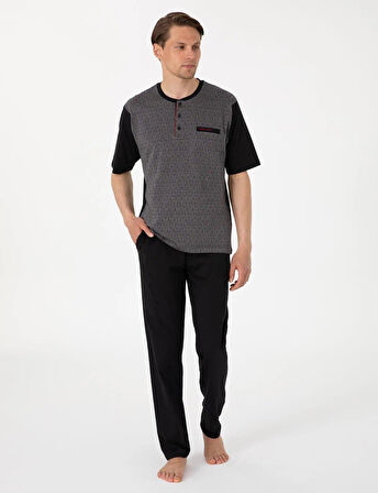 Pierre Cardin Erkek Kısa Kol 3'lü Şortlu Jakarlı Pijama Takım Kutulu Damat Çeyiz Set