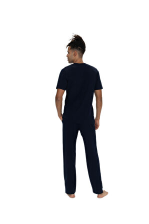 U.S. Polo Assn. Büyük Beden Erkek Lacivert Kısa Kollu Pijama Takım