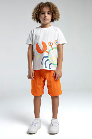 Roly Poly Crab Erkek Çocuk Regular Kalıp Kısa Kol Bermuda Şortlu Pijama Takım