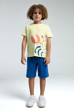 Roly Poly Crab Erkek Çocuk Regular Kalıp Kısa Kol Bermuda Şortlu Pijama Takım