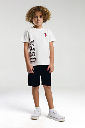 U.S. Polo Assn. 2019 Erkek Çocuk Bisiklet Yaka Logolu Şortlu Kısa Kollu Pijama Takım
