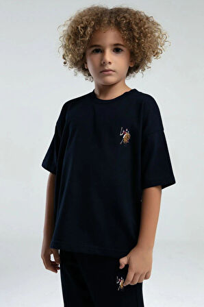 U.S. Polo Assn. 2119 Erkek Çocuk Logolu Bisiklet Yaka Kısa Kollu Şortlu Pijama Takım