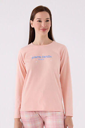 Pierre Cardin Kadın Pamuklu Rahat Uzun Kollu Ekose Pijama Takım