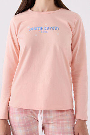 Pierre Cardin Kadın Pamuklu Rahat Uzun Kollu Ekose Pijama Takım