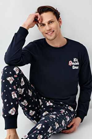 Roly Poly Erkek Aile It's Movie Time %100 Pamuk Uzun Kollu Pijama Takım