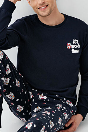 Roly Poly Erkek Aile It's Movie Time %100 Pamuk Uzun Kollu Pijama Takım