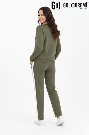Gd Goldoremi 11-007 Kadın Modal Yanı Parçalı Şeritli Bol Paça Eşofman Altı