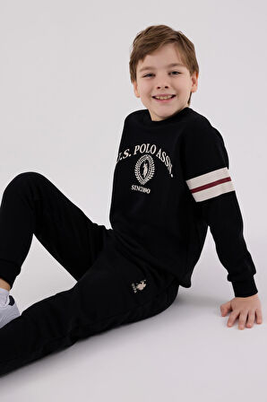 U.S. Polo Assn. Erkek Çocuk Kalın 3 İplik Kumaş Uzun Kollu Lastikli Eşofman Takım