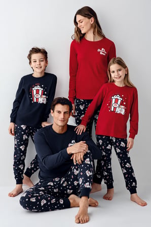 Roly Poly Garson Erkek Çocuk Aile It's Movie Time %100 Pamuk Uzun Kollu Pijama Takım