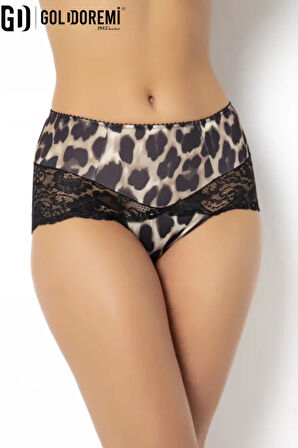 Gd Goldoremi 905 Kadın Leoparlı Yüksek Bel Dantelli Şort Boxer