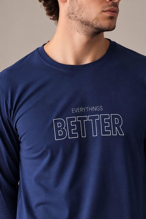 Gd Goldoremi Erkek Everythings Better Orta Kalın Regular Manşetli Uzun Kollu Pijama Takım