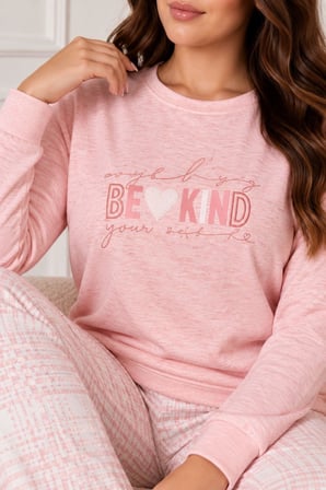 Gd Goldoremi Kadın Premium Büyük Beden Pembe Kışlık Uzun Kollu Pijama Takım