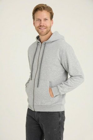 Kly Unisex Relax Fit Rahat Kesim %100 Pamuklu İçi Şardonsuz Çift Cepli Fermuarlı Kapüşonlu Sweatshirt