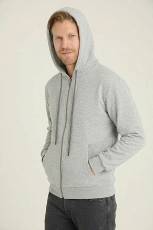 Kly Unisex Relax Fit Rahat Kesim %100 Pamuklu İçi Şardonsuz Çift Cepli Fermuarlı Kapüşonlu Sweatshirt