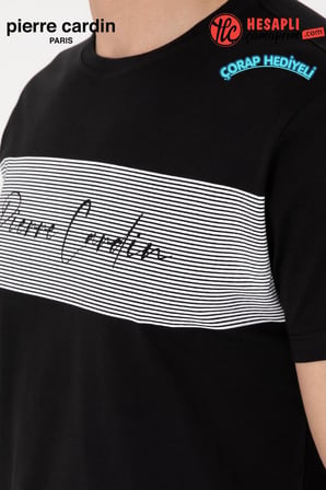 Pierre Cardin Paris Premium Erkek %100 Pamuklu Bisiklet Yaka Rahat Kalıp Kısa Kollu Pijama Takım