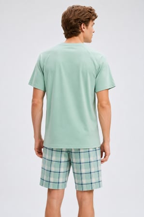 Gd Goldoremi Erkek Pamuklu Rahat Kalıp Kısa Kollu Şortlu Pijama Takım