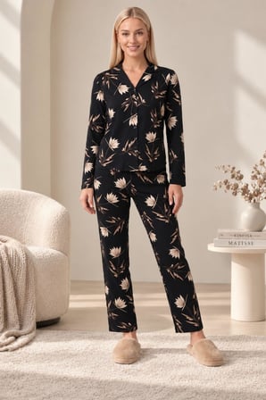 Gd Goldoremi 30185 Kadın Premium Uzun Kollu Önden Düğmeli Pijama Takım
