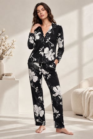Gd Goldoremi 30163 Kadın Premium Uzun Kollu Önden Düğmeli Pijama Takım