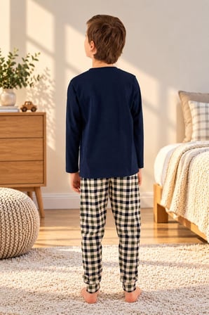 Arnetta Erkek Çocuk Premium Pamuklu Kışlık Regular Fit Uzun Kollu Pijama Takım