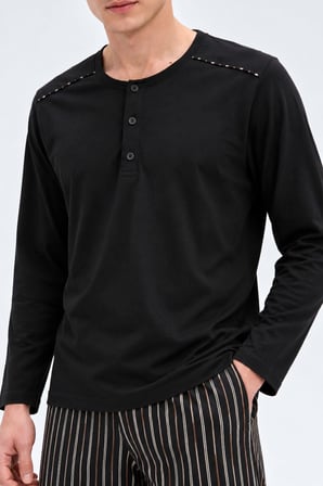Gd Goldoremi Erkek Premium %100 Pamuklu Çizgili Rahat Kalıp Uzun Kollu Pijama Takım