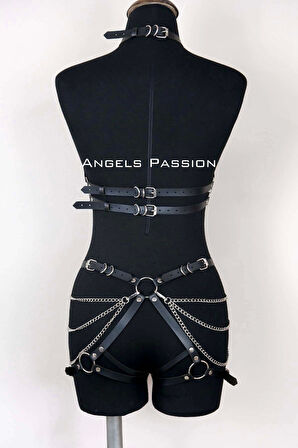 Deri Body Harness, Kadın Deri  Giyim - Brf1084