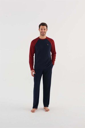 U.s Polo Assn 18633 Erkek Yuvarlak Yaka Uzun Kollu Pijama Takımı