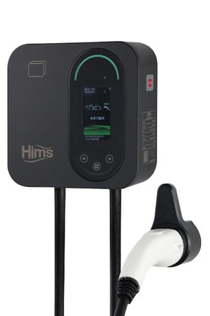 Hims HCDKS-22 22kW Tip 2 Soketli 5m Kablolu Siyah Smart Elektrikli Araç Şarj İstasyonu