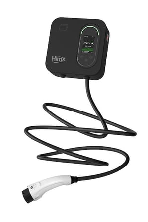 Hims HCDKS-22 22kW Tip 2 Soketli 5m Kablolu Siyah Smart Elektrikli Araç Şarj İstasyonu