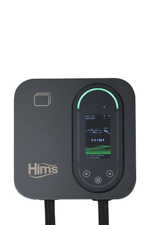 Hims HCDKS-22 22kW Tip 2 Soketli 5m Kablolu Siyah Smart Elektrikli Araç Şarj İstasyonu