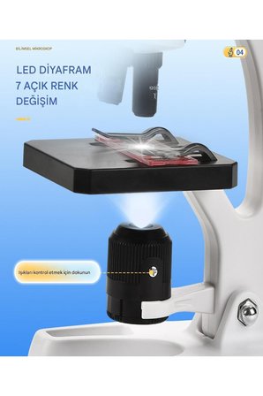 2’li Set Çocuk Eğitici Biyolojik Mikroskop Yüksek Kaliteli 100x 400x 1200x Eğitim Amaçlı Mikroskop