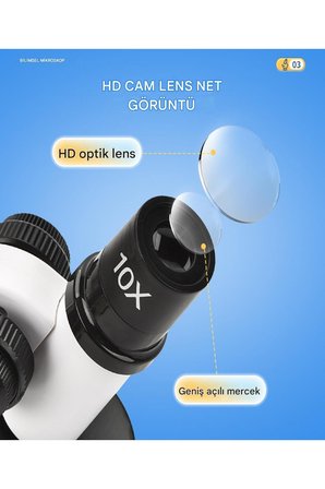 2’li Set Çocuk Eğitici Biyolojik Mikroskop Yüksek Kaliteli 100x 400x 1200x Eğitim Amaçlı Mikroskop