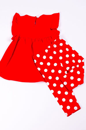 Kiz Çocuk Takim Kapri? Taytli Mi?nni?e Mouse Baskili B10